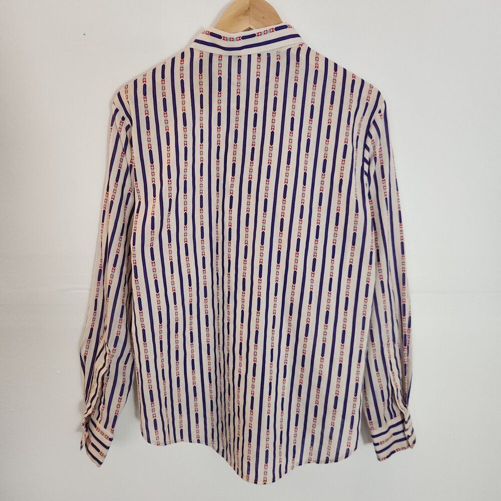 Vintage Oak Hill Striped Button-Up Shirt 80's USA Long Sleeve Women's Medium - Picture 2 of 9